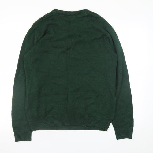 Atlantic Bay Men's Green Christmas Pudding Jumper M Knit Pullover
