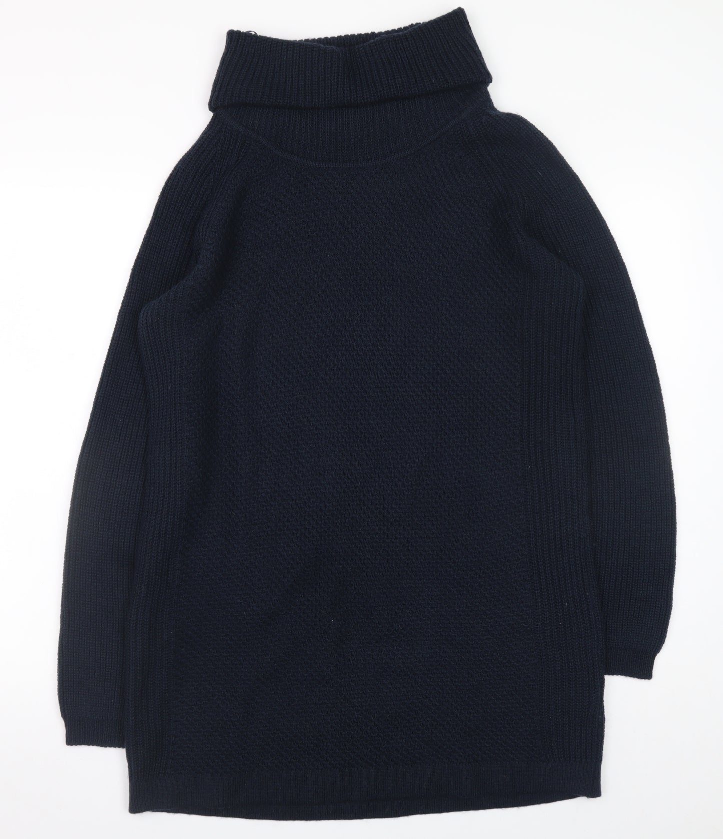 M&Co Women’s Navy Blue Jumper Dress Size 18 Roll Neck Knitwear
