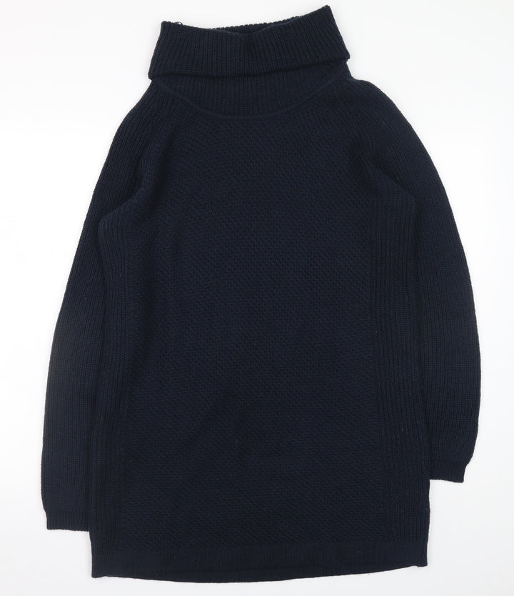 M&Co Women’s Navy Blue Jumper Dress Size 18 Roll Neck Knitwear
