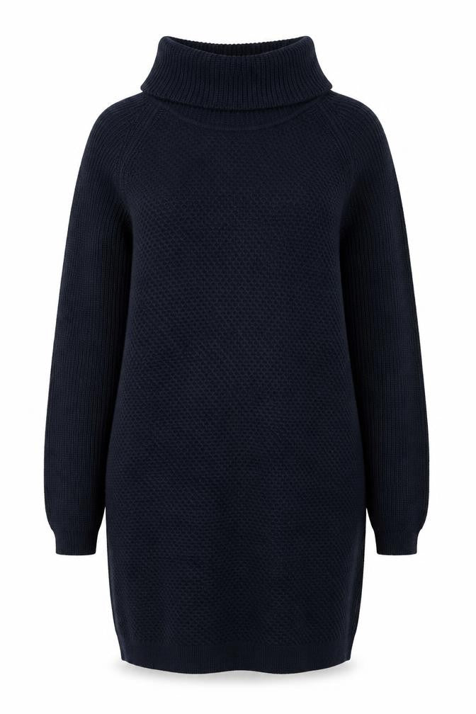 M&Co Women’s Navy Blue Jumper Dress Size 18 Roll Neck Knitwear