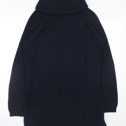 M&Co Women’s Navy Blue Jumper Dress Size 18 Roll Neck Knitwear