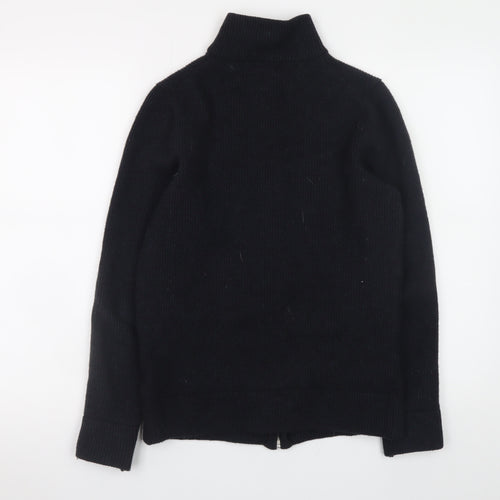 Marks and Spencer Men’s Black Wool Cotton Full Zip Jumper Small