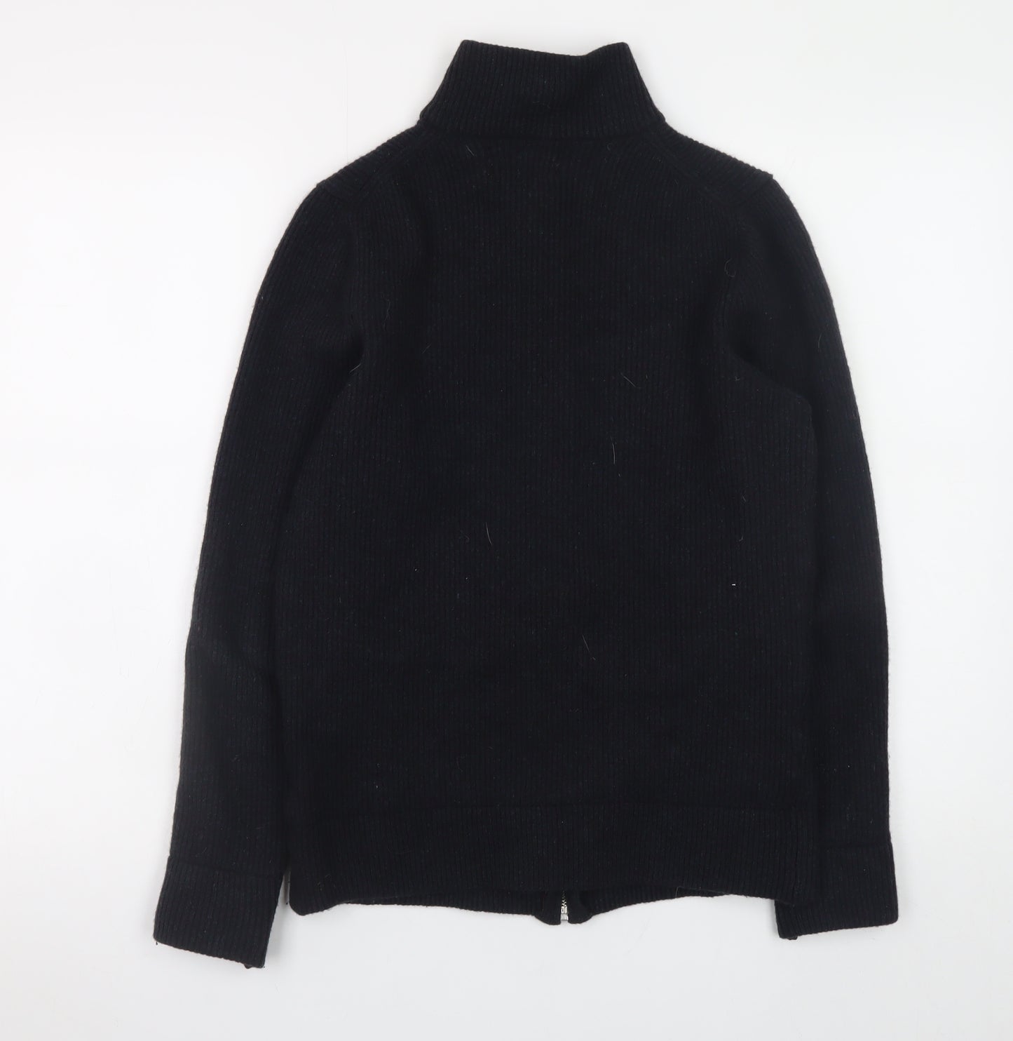 Marks and Spencer Men’s Black Wool Cotton Full Zip Jumper Small