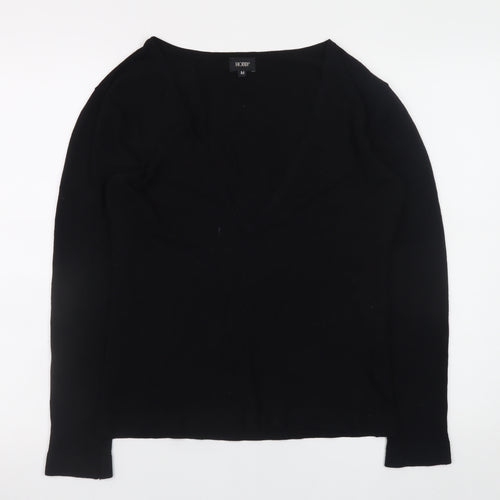 Hobbs Women's Black V-Neck Long Sleeve Jersey Top M