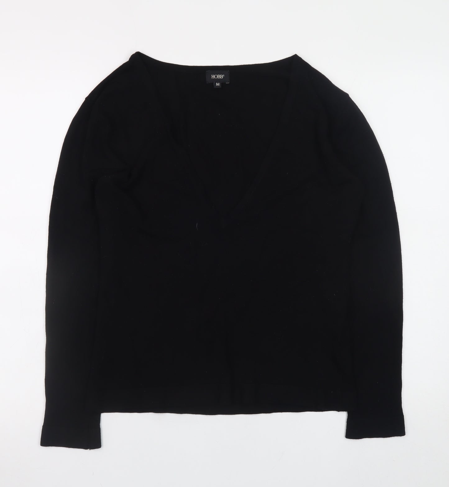 Hobbs Women's Black V-Neck Long Sleeve Jersey Top M