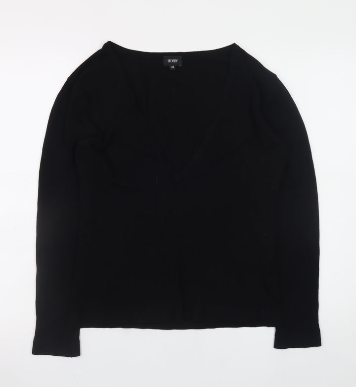 Hobbs Women's Black V-Neck Long Sleeve Jersey Top M