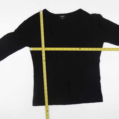 Hobbs Women's Black V-Neck Long Sleeve Jersey Top M