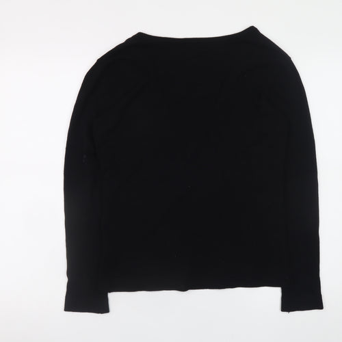 Hobbs Women's Black V-Neck Long Sleeve Jersey Top M