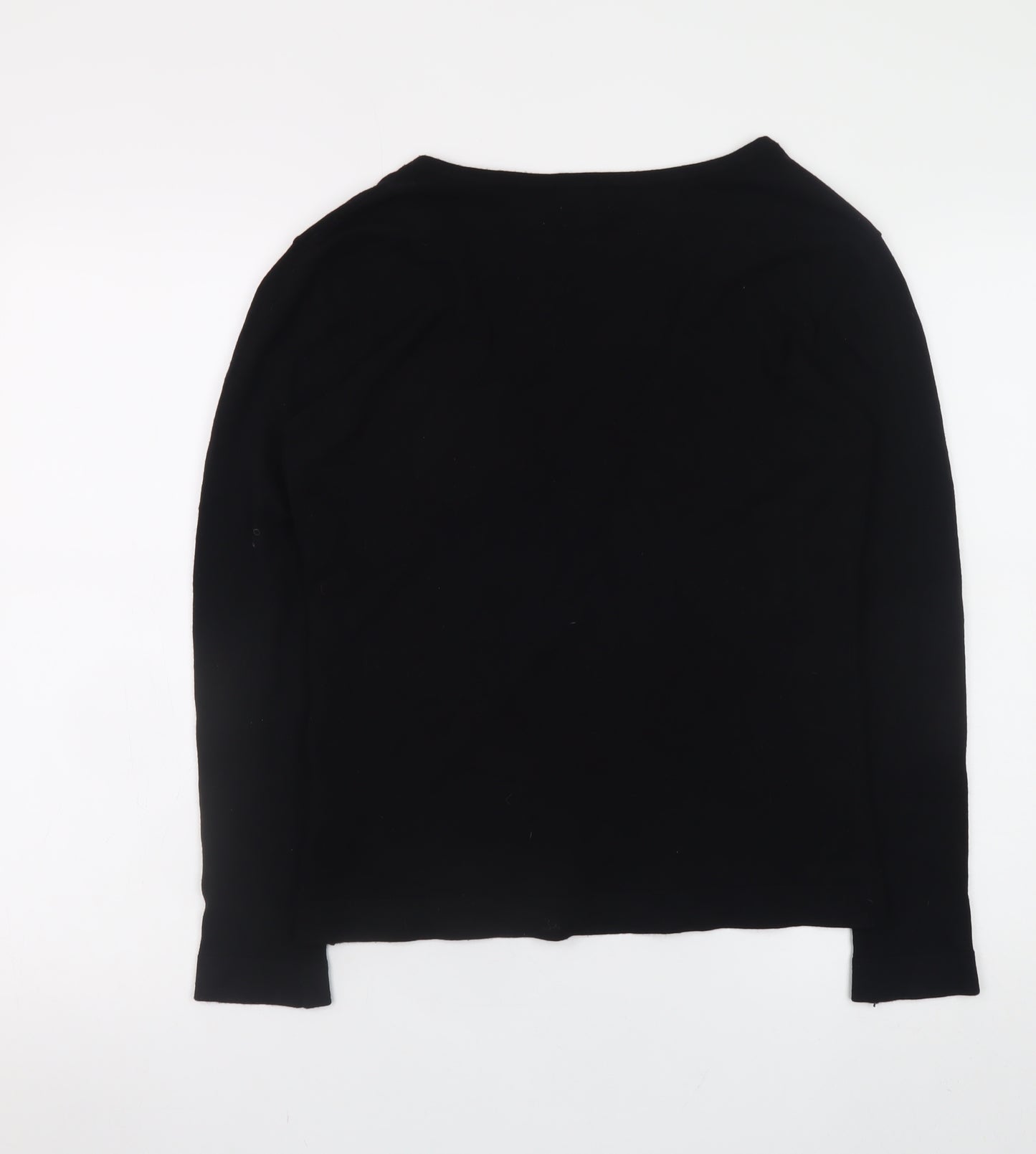 Hobbs Women's Black V-Neck Long Sleeve Jersey Top M