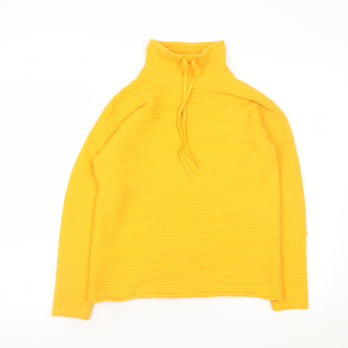 Betty Barclay Womens Yellow Pullover Sweater Size 12 High Neck Long Sleeve