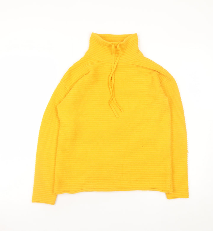 Betty Barclay Womens Yellow Pullover Sweater Size 12 High Neck Long Sleeve