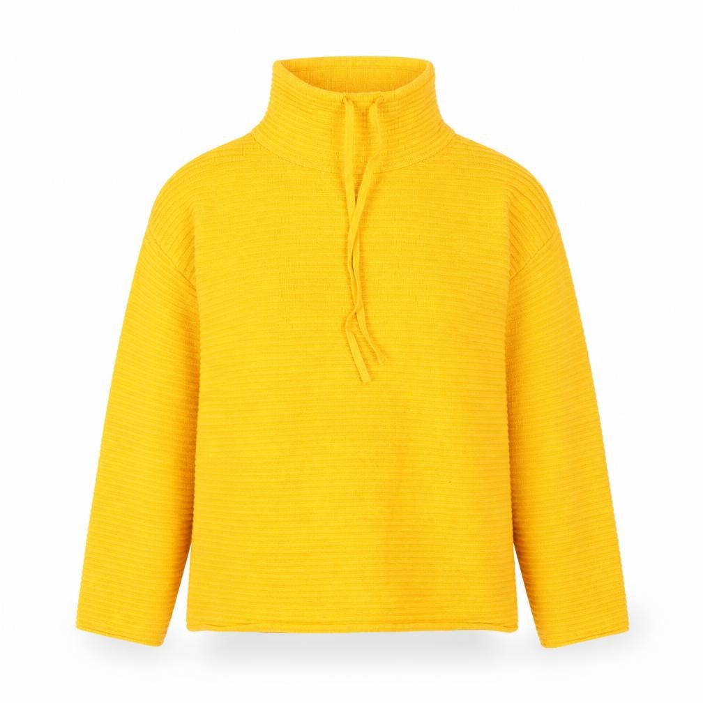 Betty Barclay Womens Yellow Pullover Sweater Size 12 High Neck Long Sleeve