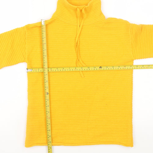 Betty Barclay Womens Yellow Pullover Sweater Size 12 High Neck Long Sleeve