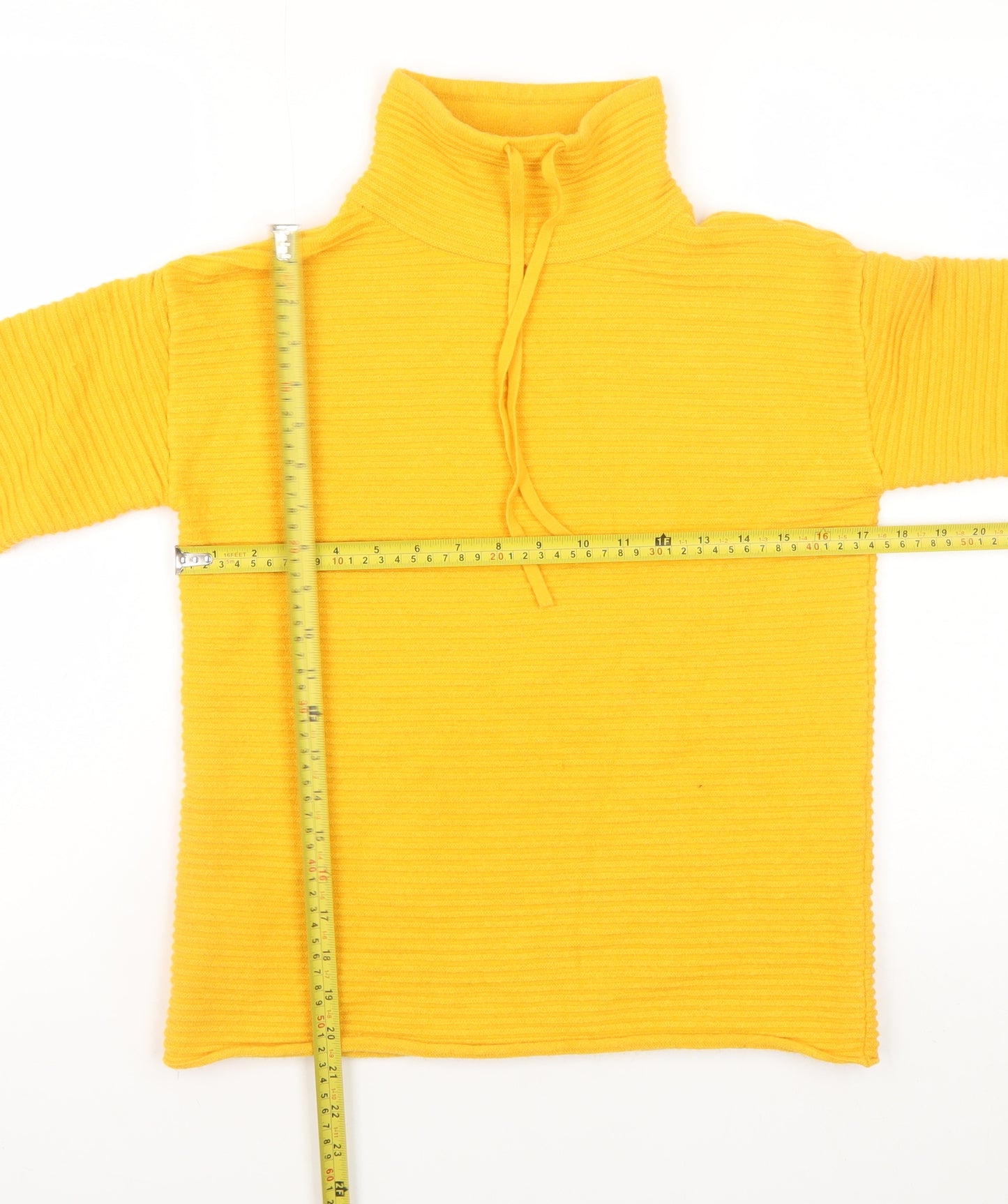 Betty Barclay Womens Yellow Pullover Sweater Size 12 High Neck Long Sleeve