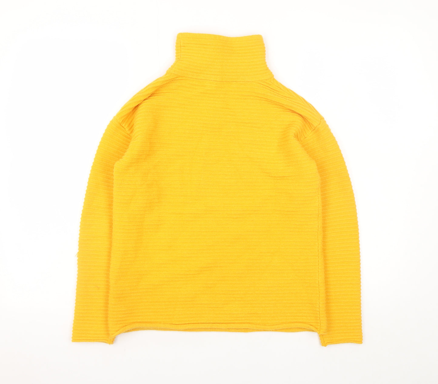 Betty Barclay Womens Yellow Pullover Sweater Size 12 High Neck Long Sleeve