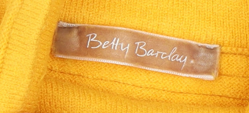 Betty Barclay Womens Yellow Pullover Sweater Size 12 High Neck Long Sleeve