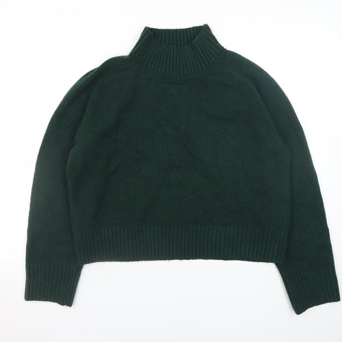 Abercrombie & Fitch Womens Green Mock Neck Wool Pullover Jumper M
