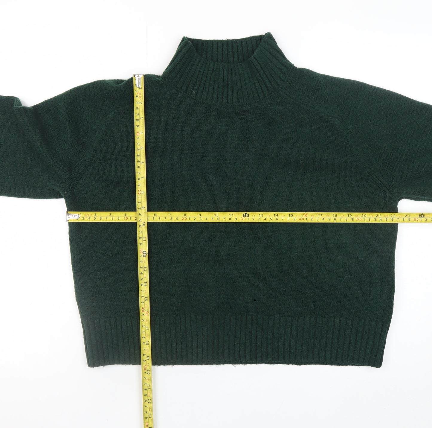 Abercrombie & Fitch Womens Green Mock Neck Wool Pullover Jumper M
