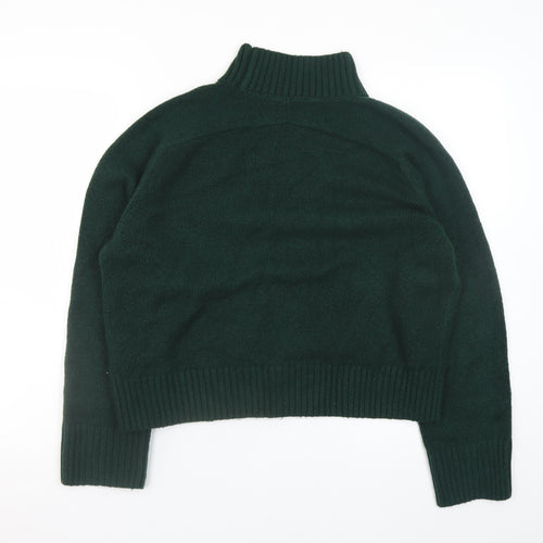 Abercrombie & Fitch Womens Green Mock Neck Wool Pullover Jumper M