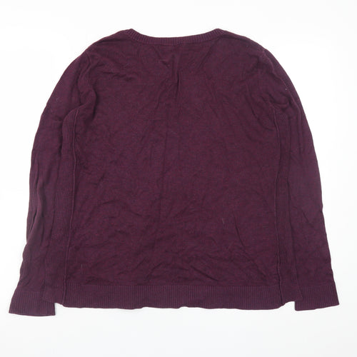 Gap Men’s Purple V-Neck Cotton Blend Jumper Size L