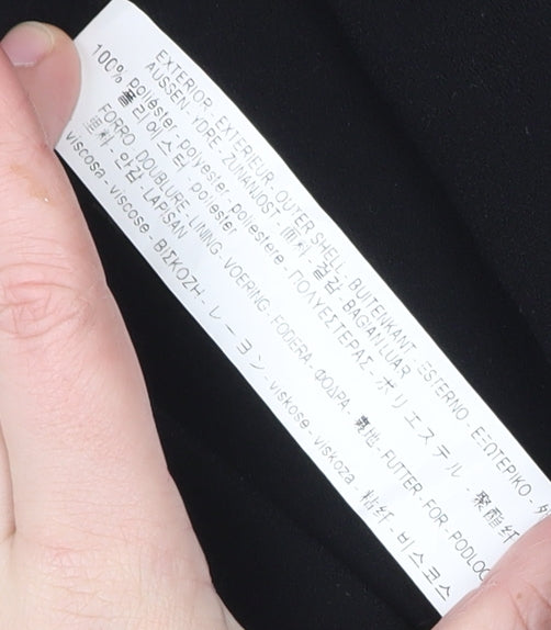 Zara Woman Black Long Overcoat Size 12 Elegant Lined Coat