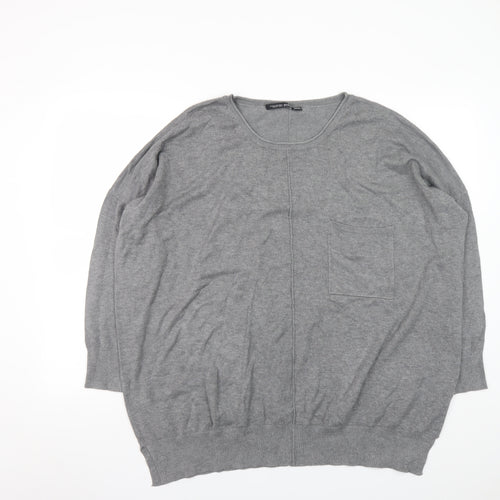 Capsule Women Grey 20/22 Batwing Knit Pullover Jumper