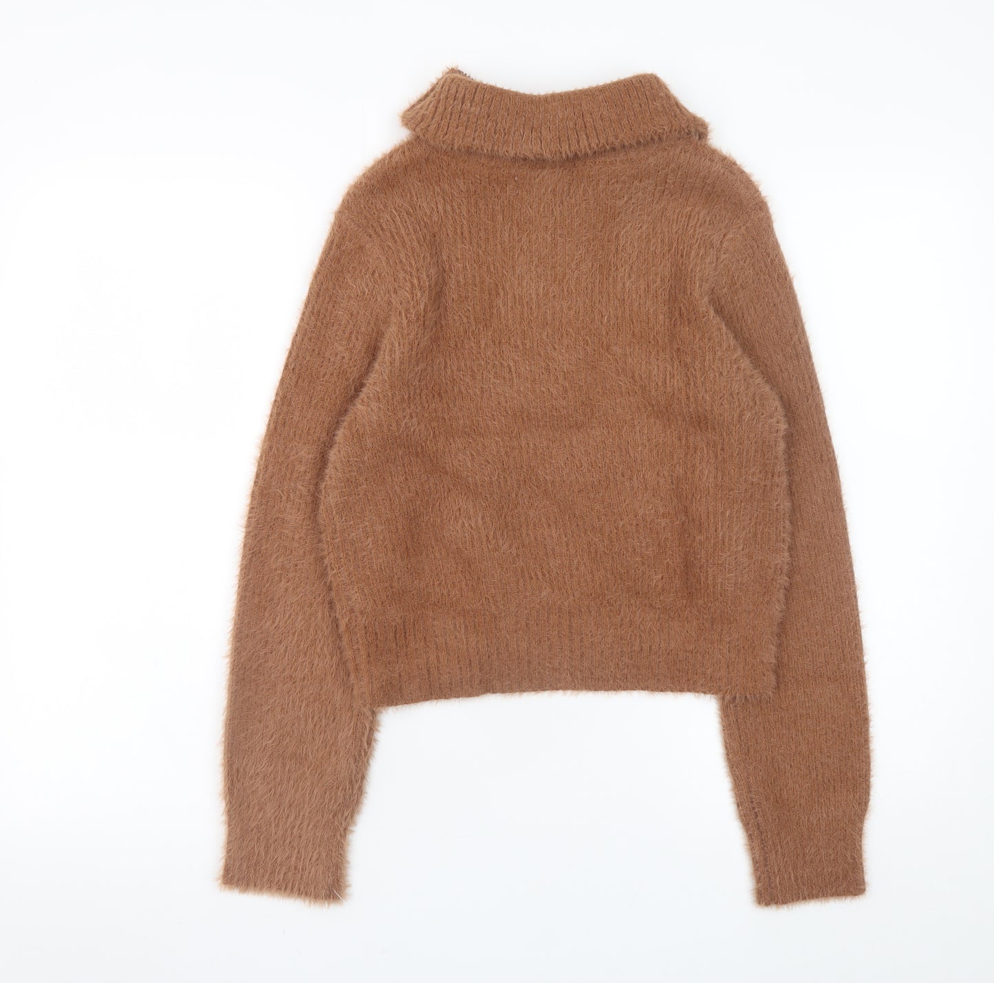 Ruby Moon Women’s Brown Collared Half Zip Knit Jumper Size S