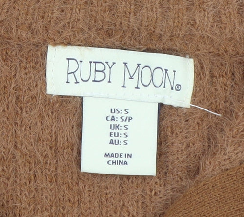 Ruby Moon Women’s Brown Collared Half Zip Knit Jumper Size S