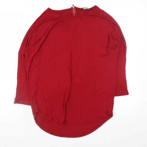 Select Women’s Red Crew Neck 3/4 Sleeve Blouse Size 8