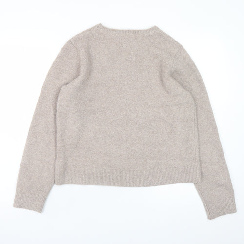 Marks and Spencer Women’s Beige Wool Blend Crew Neck Jumper Medium
