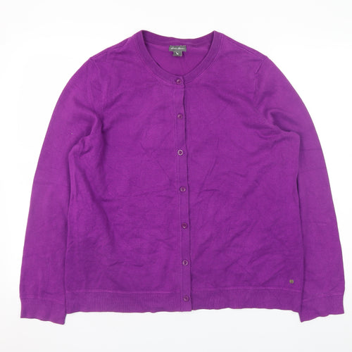 Eddie Bauer Women’s Purple XL Cotton Nylon Button Cardigan