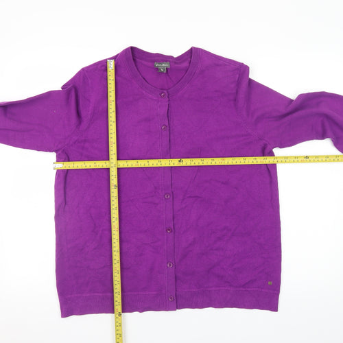 Eddie Bauer Women’s Purple XL Cotton Nylon Button Cardigan