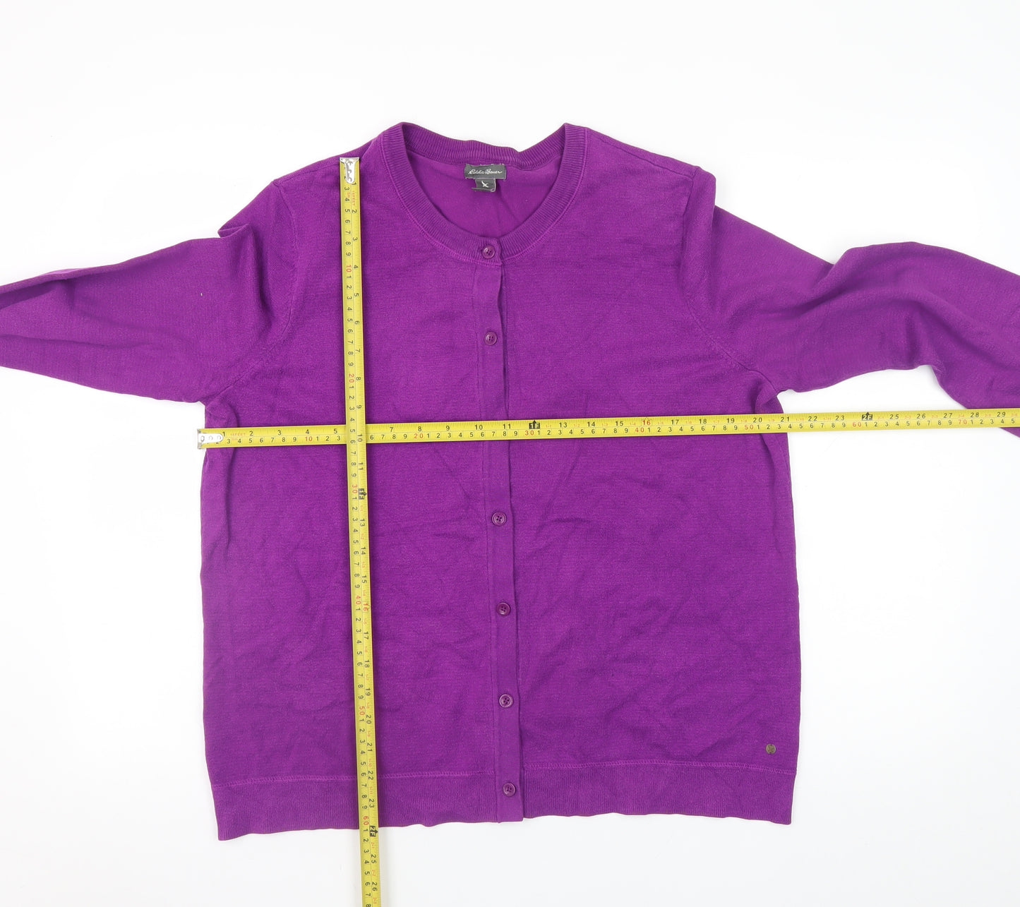 Eddie Bauer Women’s Purple XL Cotton Nylon Button Cardigan