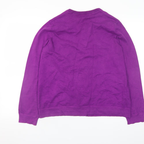 Eddie Bauer Women’s Purple XL Cotton Nylon Button Cardigan