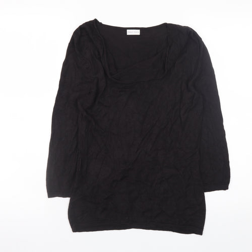 Minuet Petite Women’s Black Size 12 Cowl Neck 3/4 Sleeve Jumper