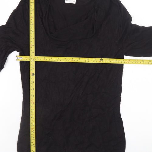 Minuet Petite Women’s Black Size 12 Cowl Neck 3/4 Sleeve Jumper