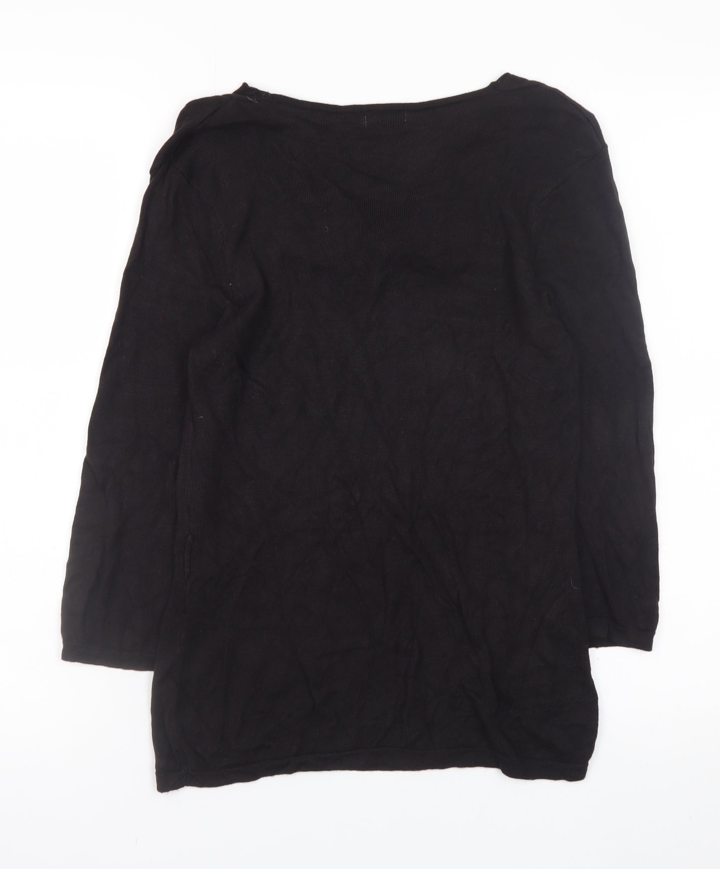 Minuet Petite Women’s Black Size 12 Cowl Neck 3/4 Sleeve Jumper