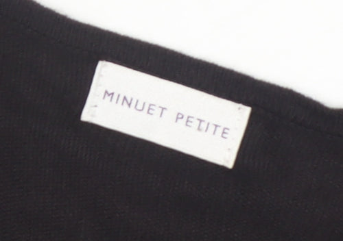 Minuet Petite Women’s Black Size 12 Cowl Neck 3/4 Sleeve Jumper