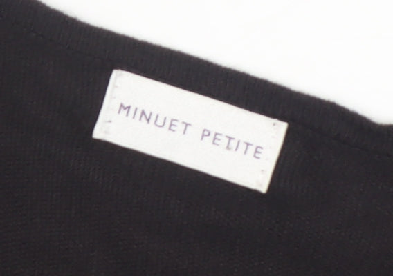 Minuet Petite Women’s Black Size 12 Cowl Neck 3/4 Sleeve Jumper