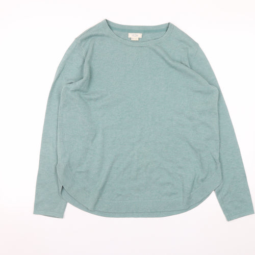 Fat Face Women’s Green Cotton Cashmere Pullover Jumper UK 12