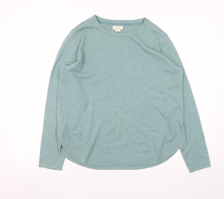 Fat Face Women’s Green Cotton Cashmere Pullover Jumper UK 12