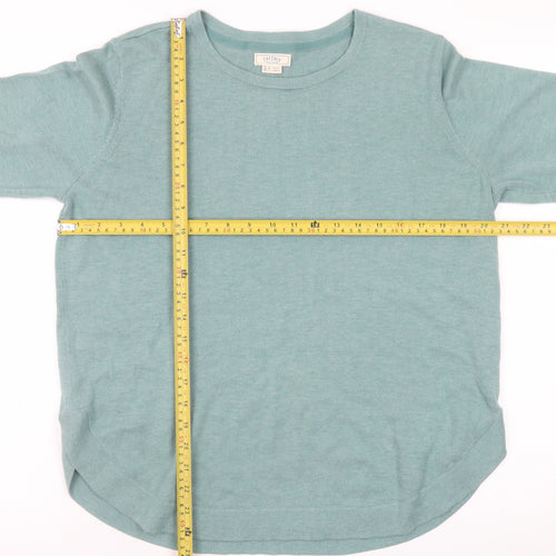 Fat Face Women’s Green Cotton Cashmere Pullover Jumper UK 12