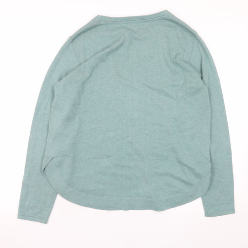 Fat Face Women’s Green Cotton Cashmere Pullover Jumper UK 12