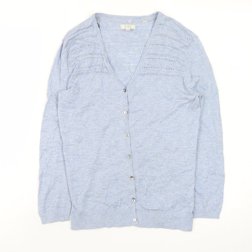 Fat Face Women’s Blue Cotton Button Cardigan Size 6