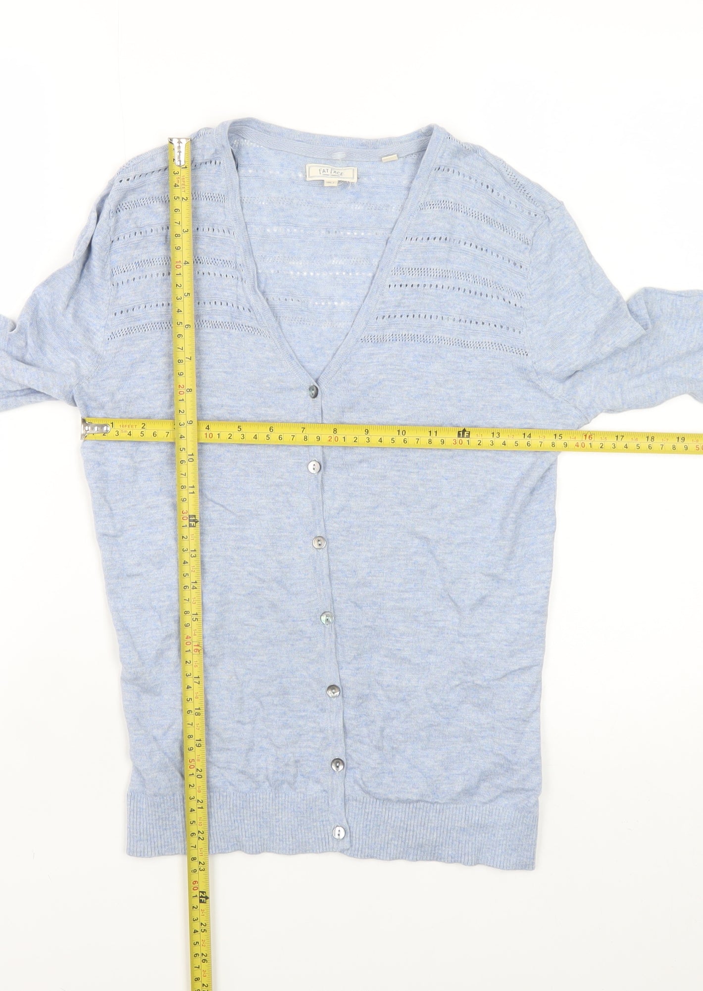 Fat Face Women’s Blue Cotton Button Cardigan Size 6