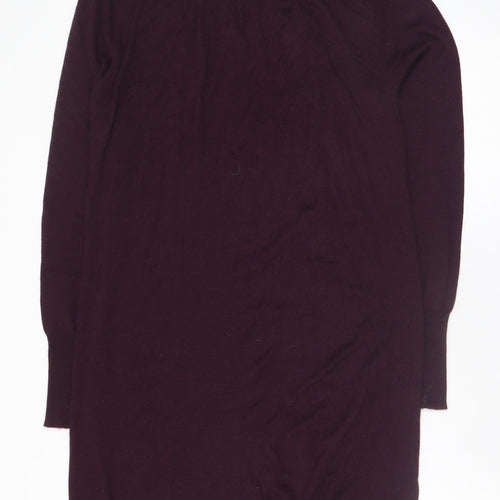 GAP Women’s Purple Wool Blend Roll Neck Long Sleeve Jumper Dress Size S