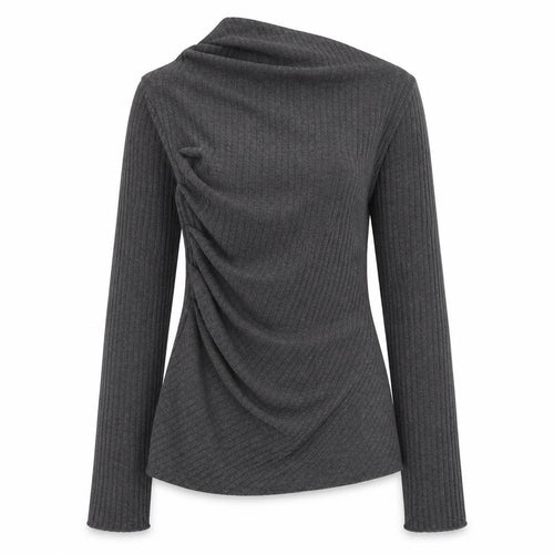 Zara Women Grey Knit Asymmetric Bodycon Dress Size L