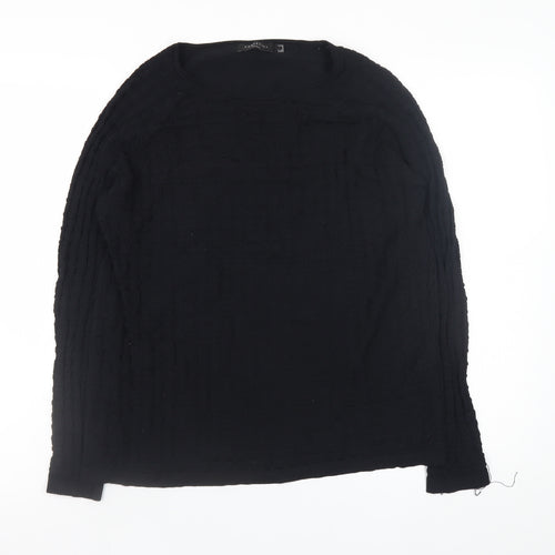 Cortefiel Womens Black Knit Pullover Jumper Size 14
