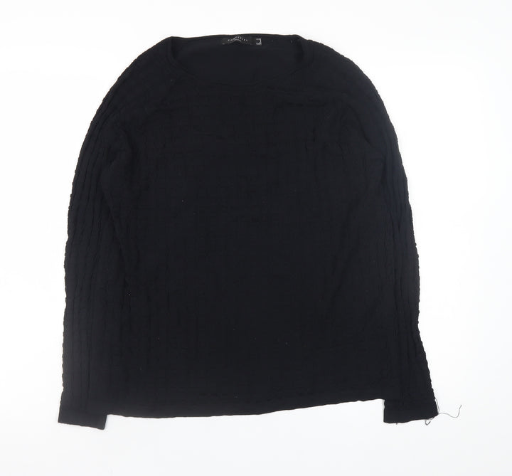 Cortefiel Womens Black Knit Pullover Jumper Size 14