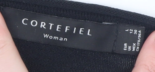 Cortefiel Womens Black Knit Pullover Jumper Size 14